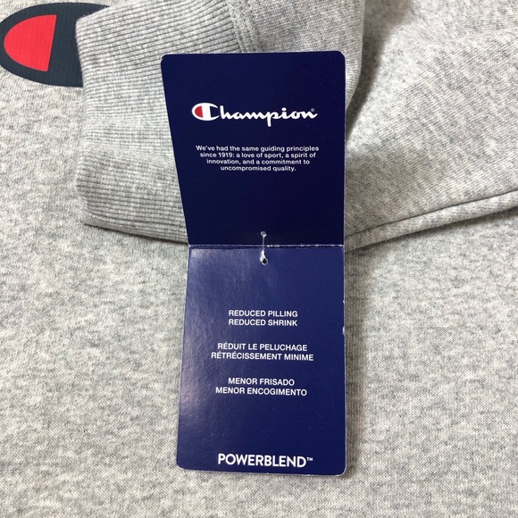 Champion Men's Powerblend Fleece Midweight Crewneck  Oxford Gray Sweatshirt 2XL - Picture 11 of 15